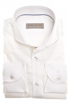 John Miller John Miller zakelijk overhemd mouwlengte 7 extra slim fit wit effen katoen