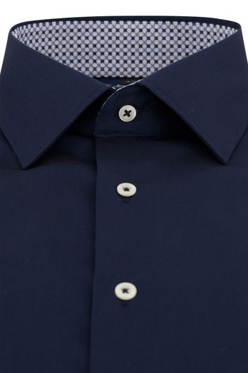 Eterna zakelijk overhemd mouwlengte 7 normale fit donkerblauw katoen