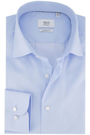 Eterna overhemd mouwlengte 7 Modern Fit normale fit lichtblauw effen katoen-stretch