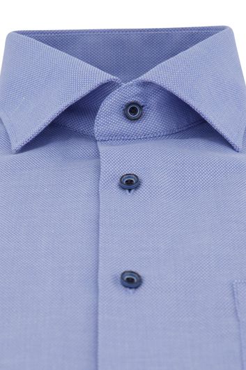 Eterna overhemd mouwlengte 7 Comfort Fit wijde fit blauw borstzak