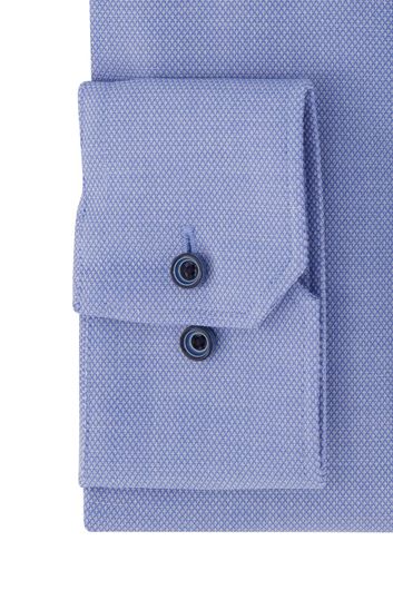 Eterna overhemd mouwlengte 7 Comfort Fit wijde fit blauw borstzak