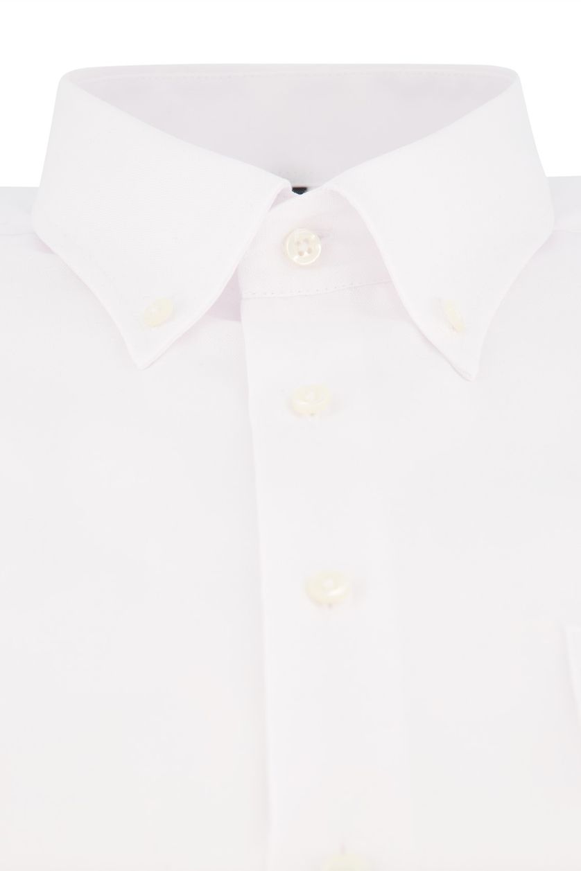 Eterna overhemd strijkvrij korte mouw Comfort Fit wijde fit wit effen katoen