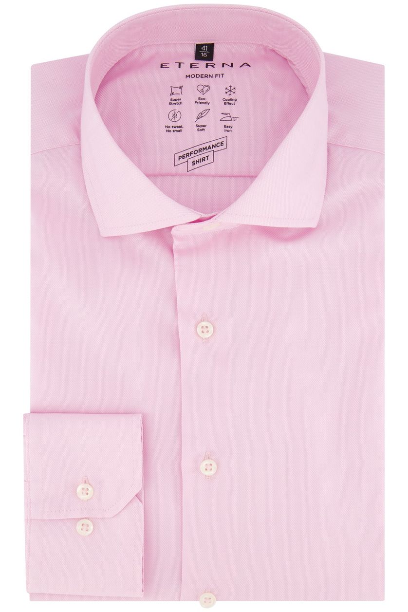 Eterna business overhemd normale fit roze effen lyocell