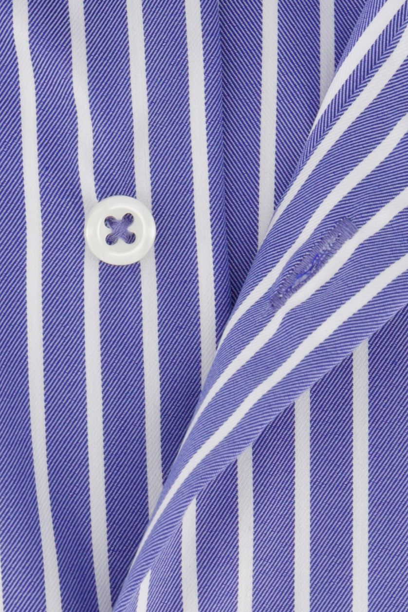 Eterna business overhemd corduroy Modern Fit normale fit blauw gestreept 