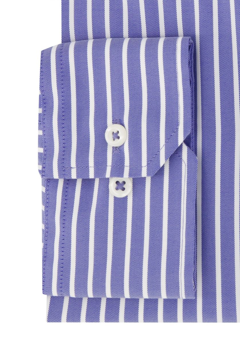 Eterna business overhemd corduroy Modern Fit normale fit blauw gestreept 