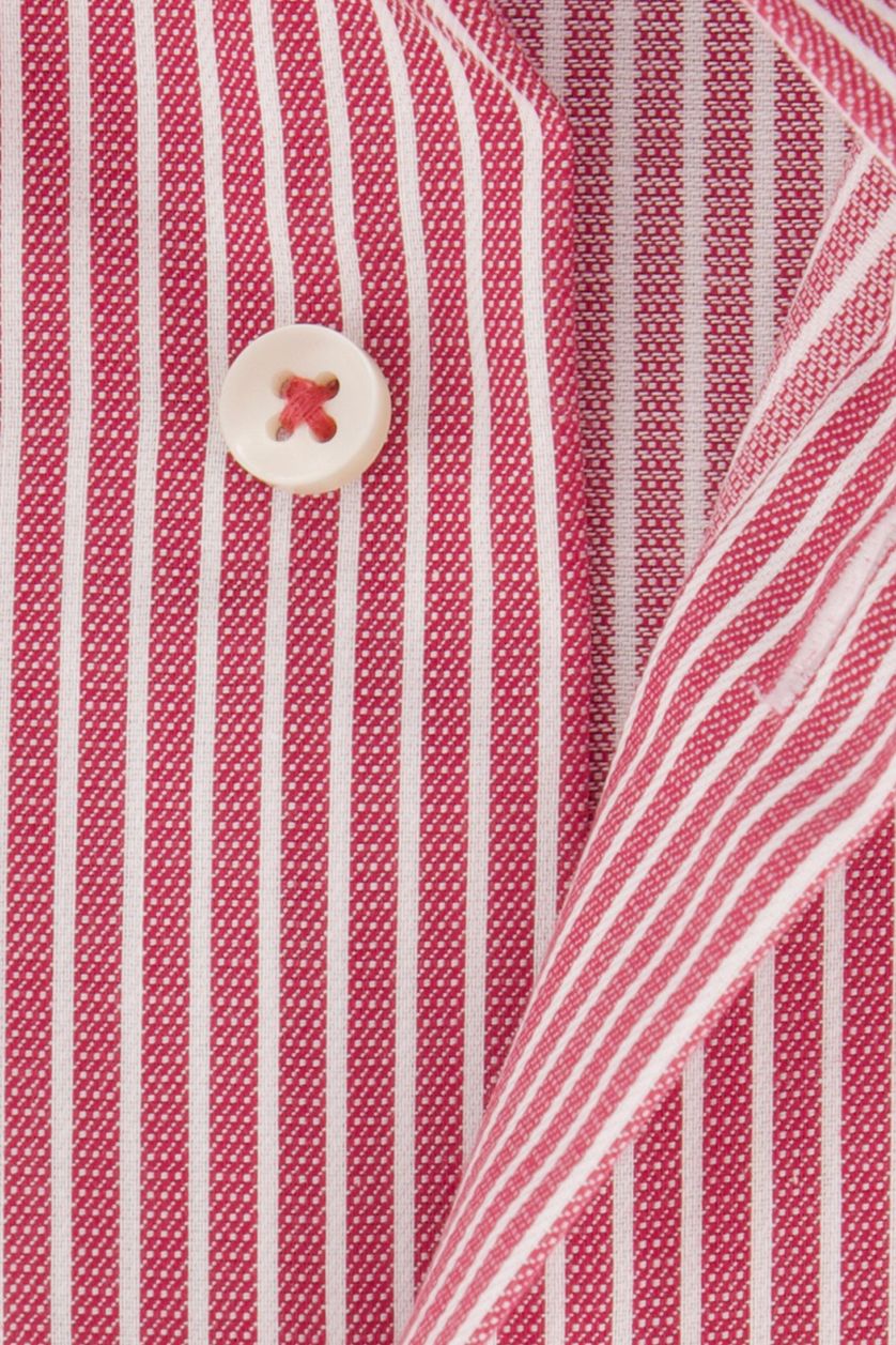 Eterna business overhemd wijde fit rood wit gestreept katoen