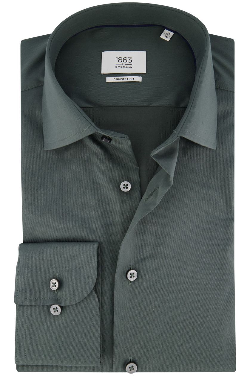 Eterna overhemd comfort fit groen katoen zakelijk