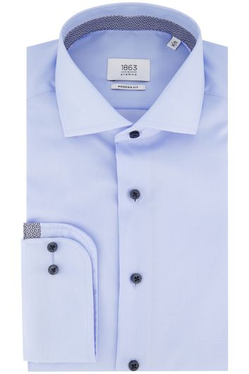 Eterna business overhemd normale fit lichtblauw effen 