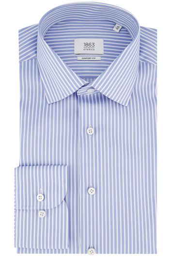 Eterna business overhemd Comfort Fit wijde fit blauw gestreept 
