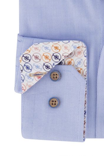 Portofino blauw overhemd mouwlengte 7 tailored fit