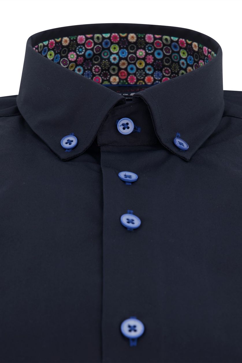 Portofino overhemd  donkerblauw mouwlengte 7 navy tailored fit