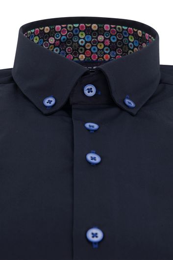 Portofino overhemd tailored fit mouwlengte 7 donkerblauw