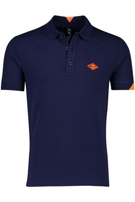 Replay Replay polo normale fit donkerblauw effen katoen 3 knoops