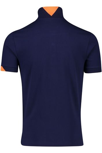 Replay polo normale fit donkerblauw effen katoen 3 knoops