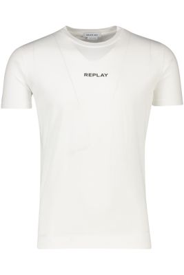 Replay Replay t-shirt spierwit ronde hals effen korte mouw 