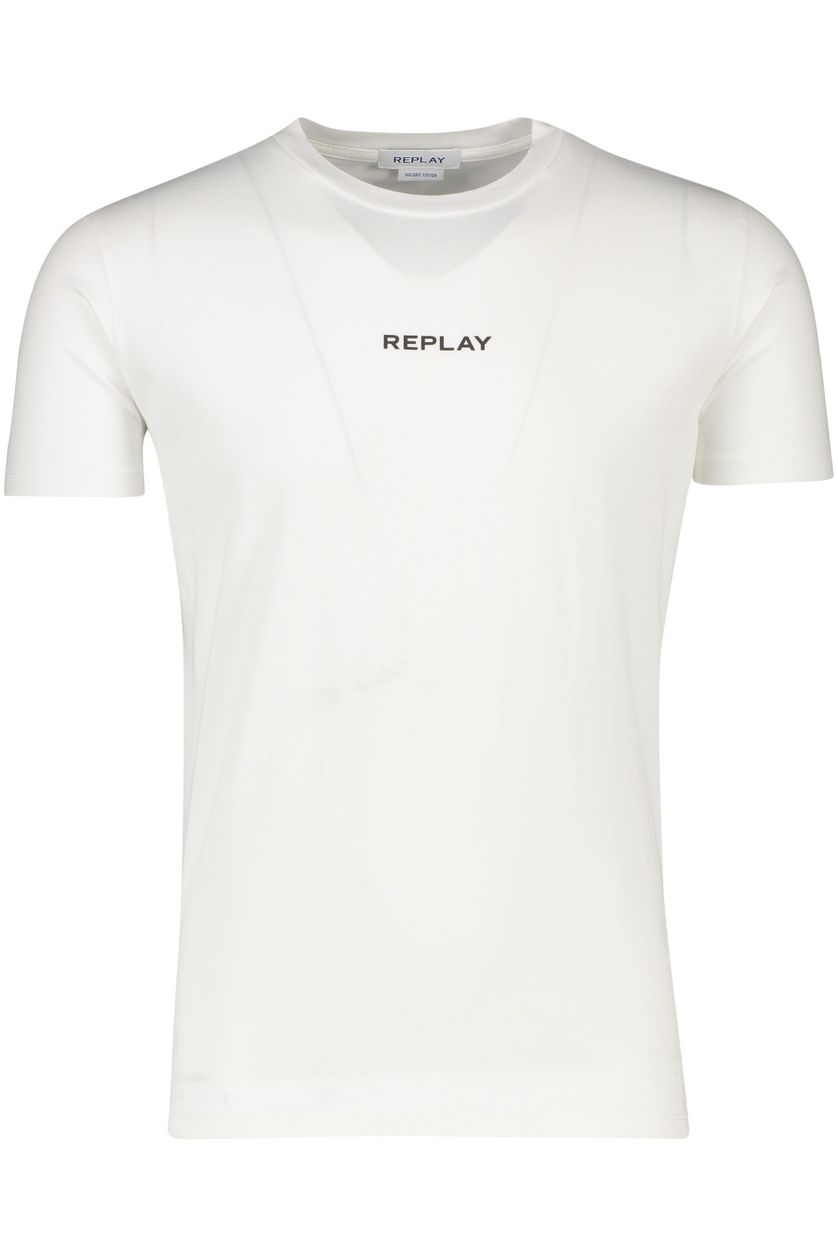 Replay t-shirt wit ronde hals
