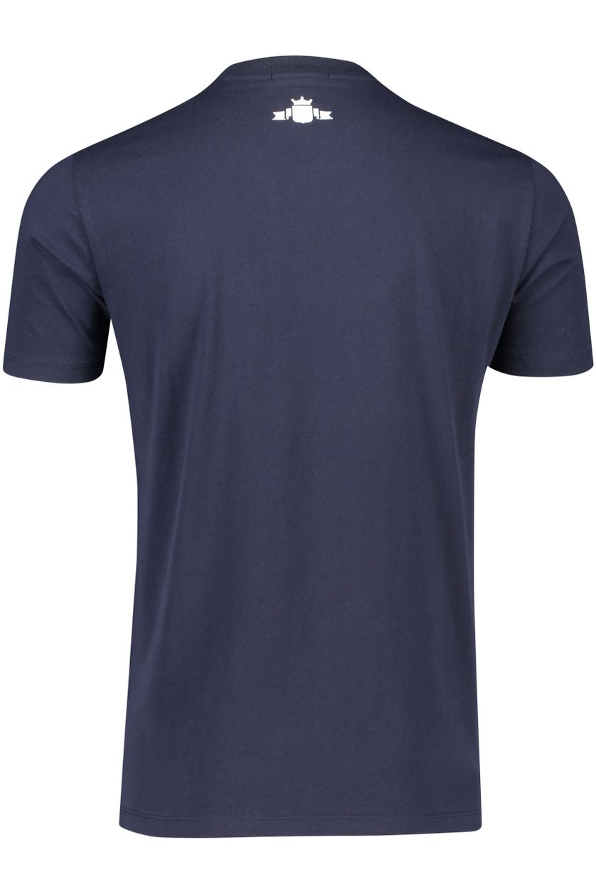Replay t-shirt navy effen opdruk normale fit 100% katoen