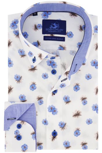 Eden Valley casual overhemd mouwlengte 7 normale fit wit geprint 100% katoen