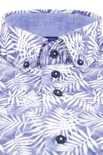 Eden Valley casual overhemd normale fit geprint katoen paars bloemen