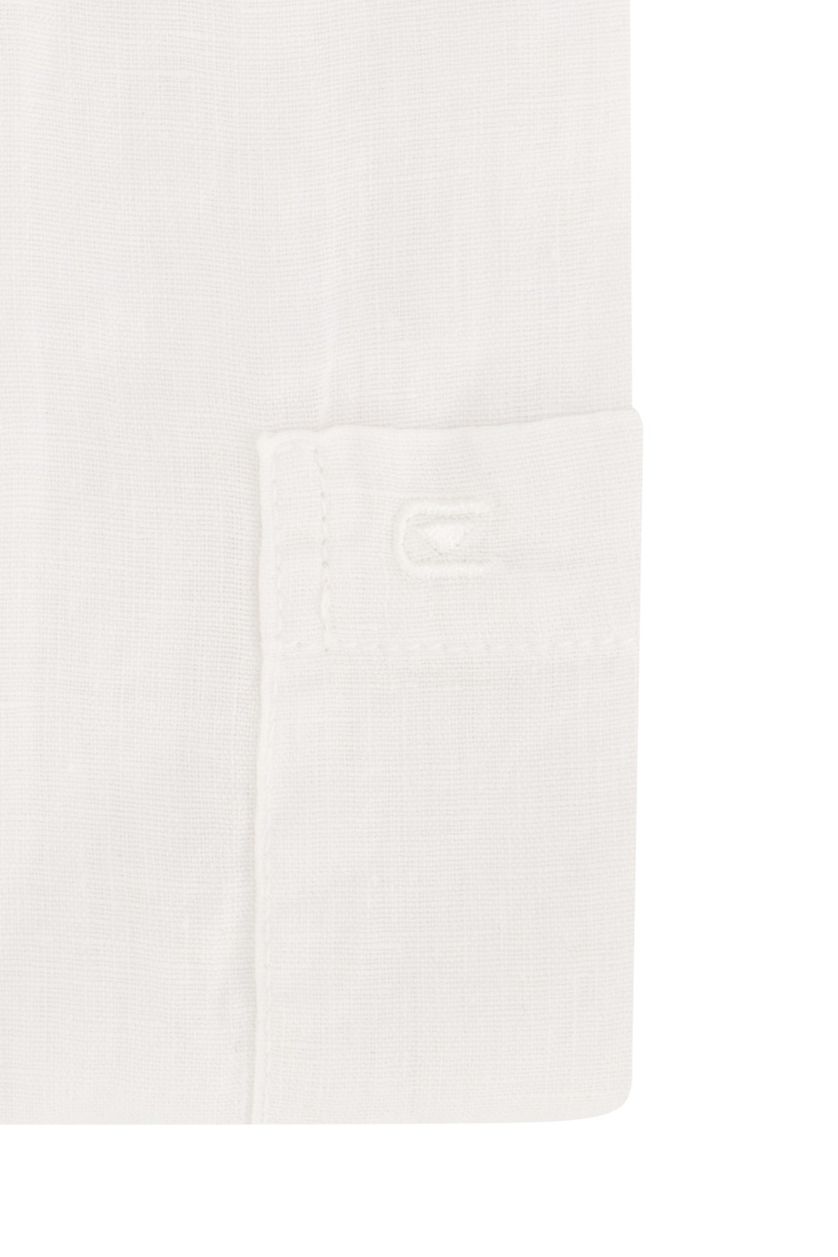 Casa Moda casual overhemd korte mouw wijde fit wit uni 100% linnen