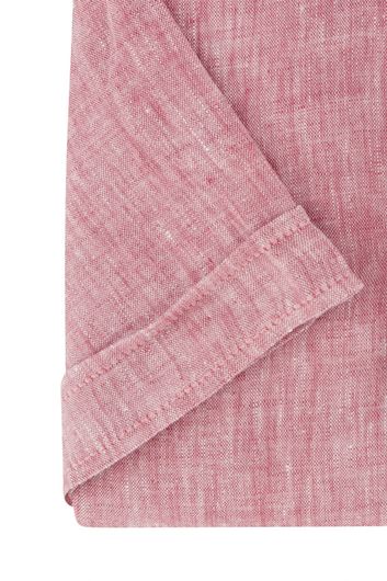 Linnen Casa Moda casual overhemd korte mouw wijde fit roze uni