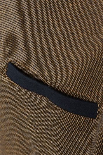 Casa Moda trui opstaande kraag bruin effen 100% katoen