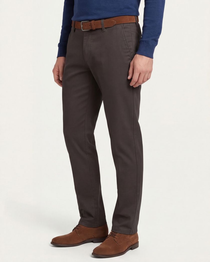 M.E.N.S. broek bruin uni katoen Madison