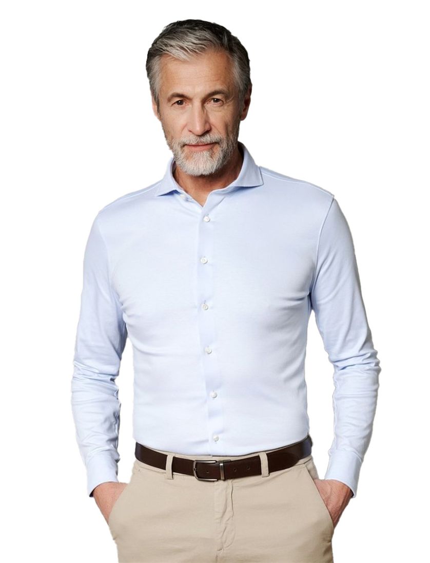 Desoto business overhemd effen katoen slim fit lichtblauw