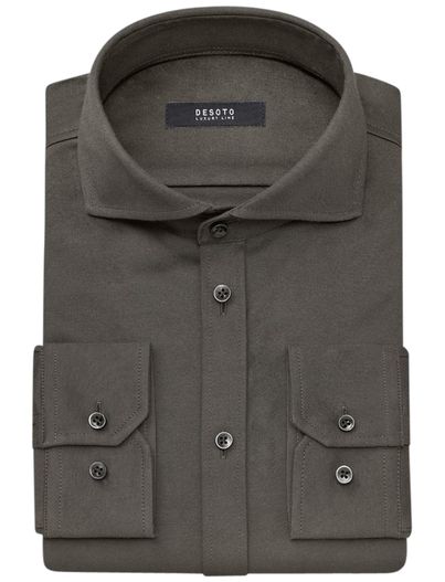 Desoto Desoto business overhemd slim fit mosgroen effen katoen