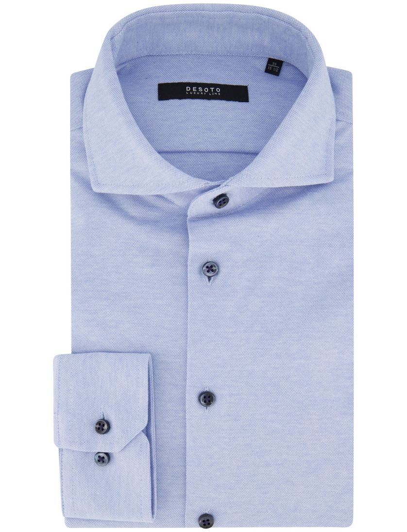 Desoto business overhemd lichtblauw effen katoen slim fit