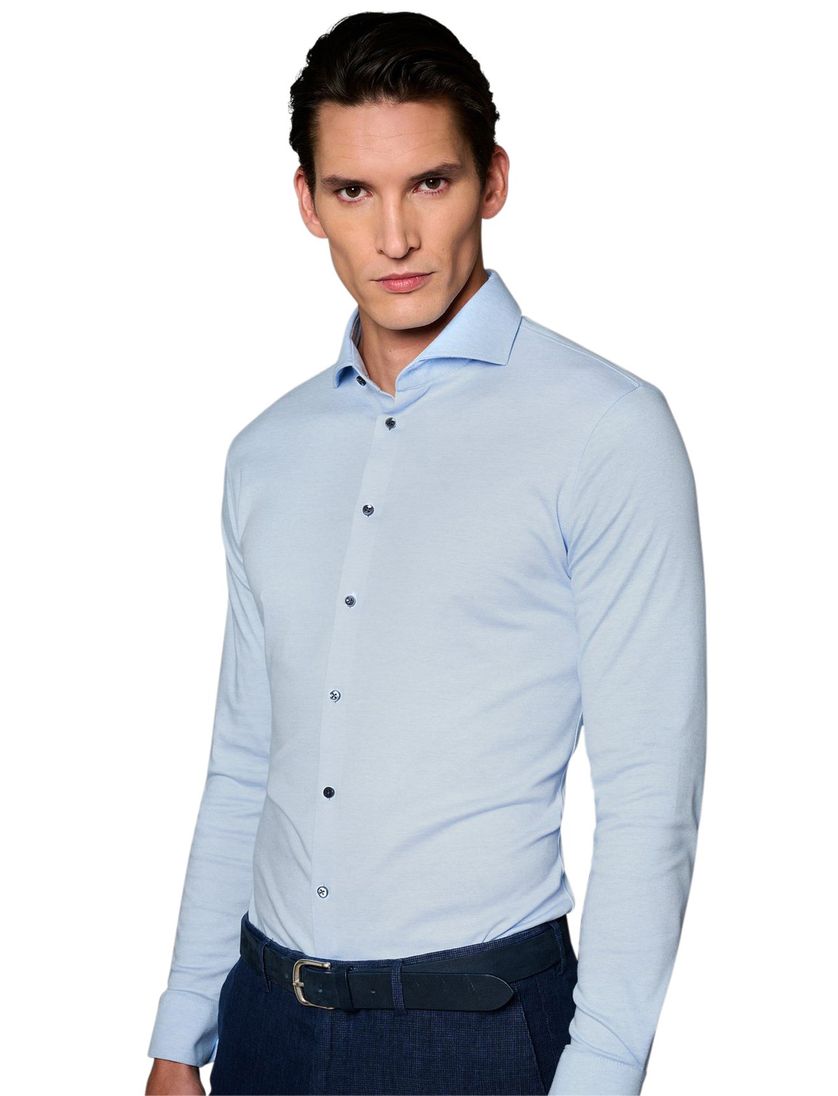 Desoto business overhemd lichtblauw effen katoen slim fit