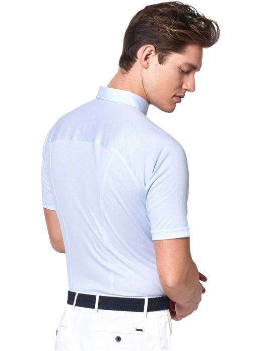 business overhemd Desoto lichtblauw effen katoen slim fit