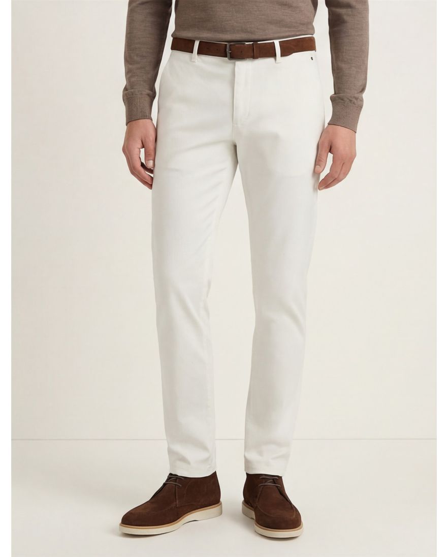 Meyer New York wit effen katoenen broek