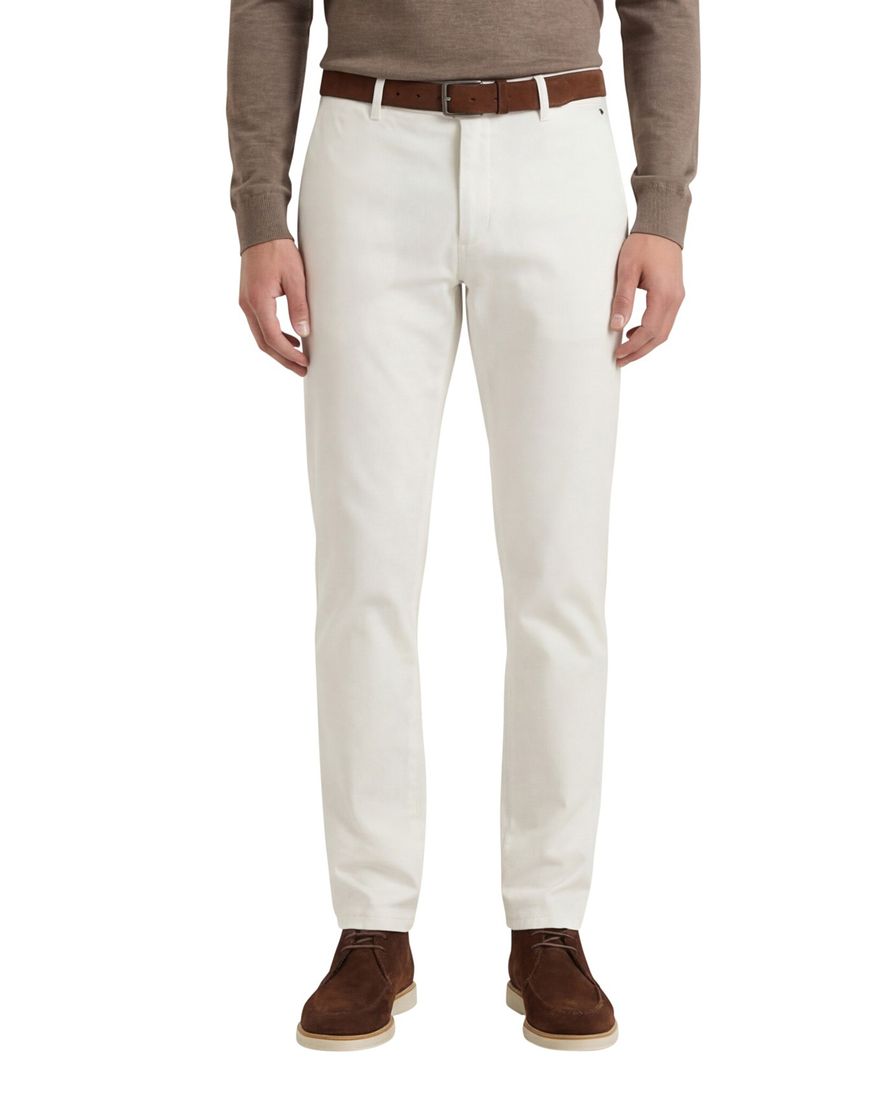 Meyer New York wit effen katoenen broek