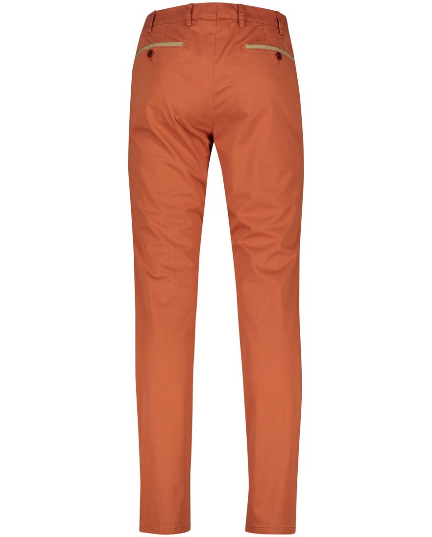 Meyer katoenen broek New York oranje effen normale fit
