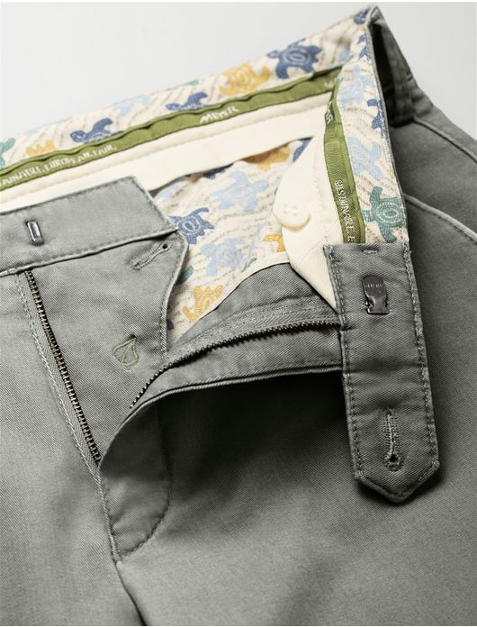 Meyer Pantalon katoen groen chino