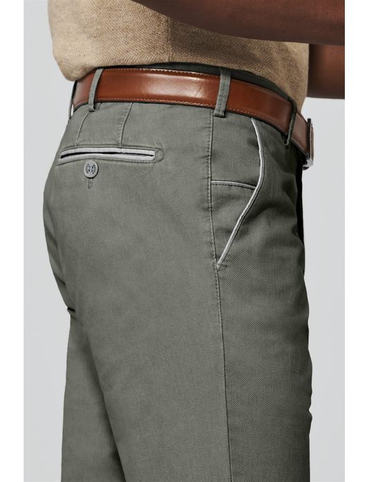 Meyer Pantalon katoen groen chino