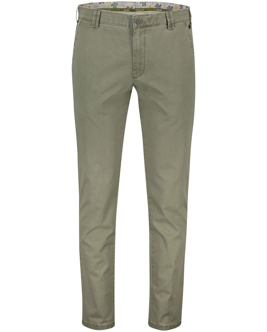 Meyer katoenen broek Diego groen effen katoen