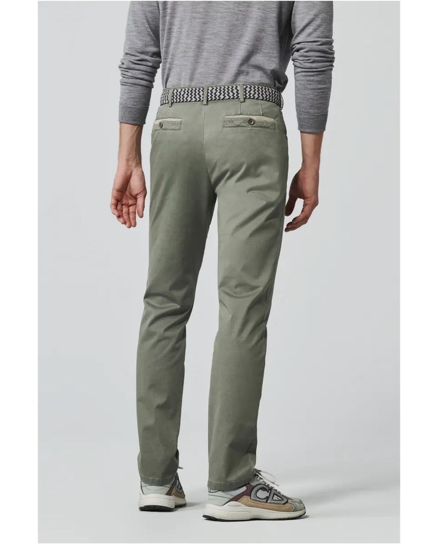 Meyer katoenen broek Diego groen effen katoen