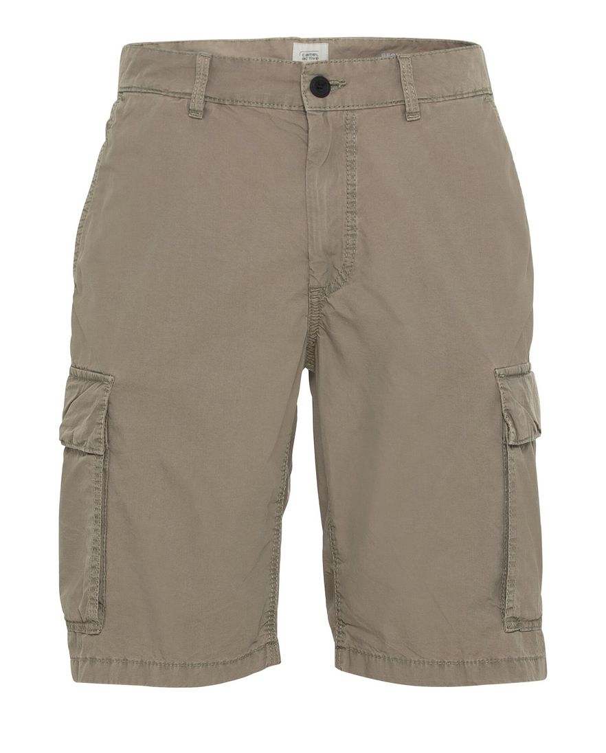 Camel Active cargo korte broek bruin effen katoen