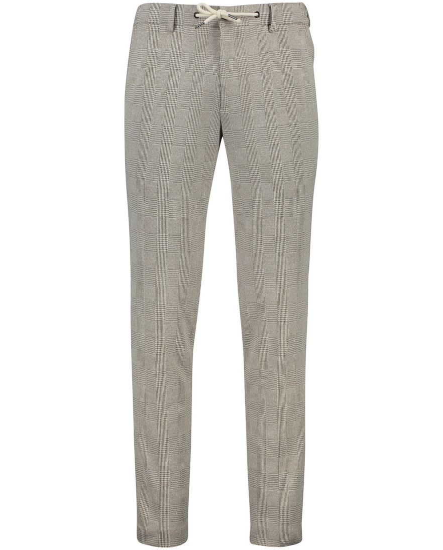 Born With Appetite broek chino geruit bruin touwsluiting