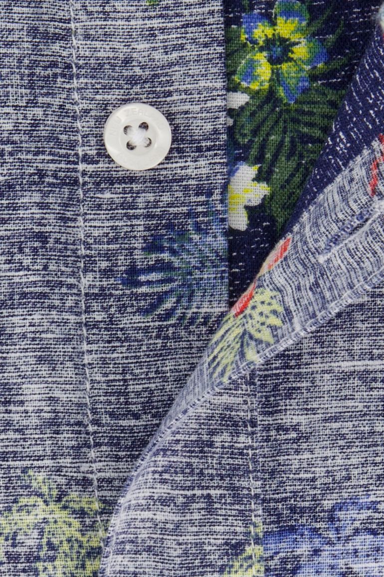 New Zealand overhemd korte mouw Pupuke blauw