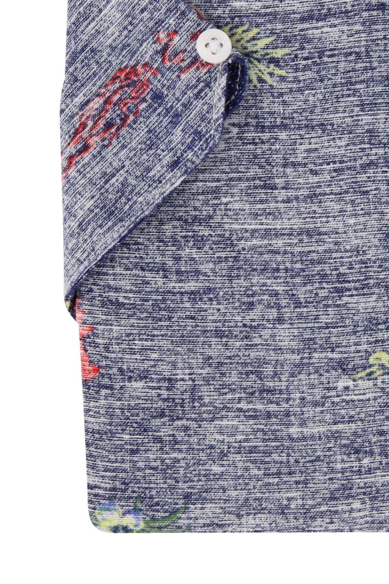 New Zealand overhemd korte mouw Pupuke blauw