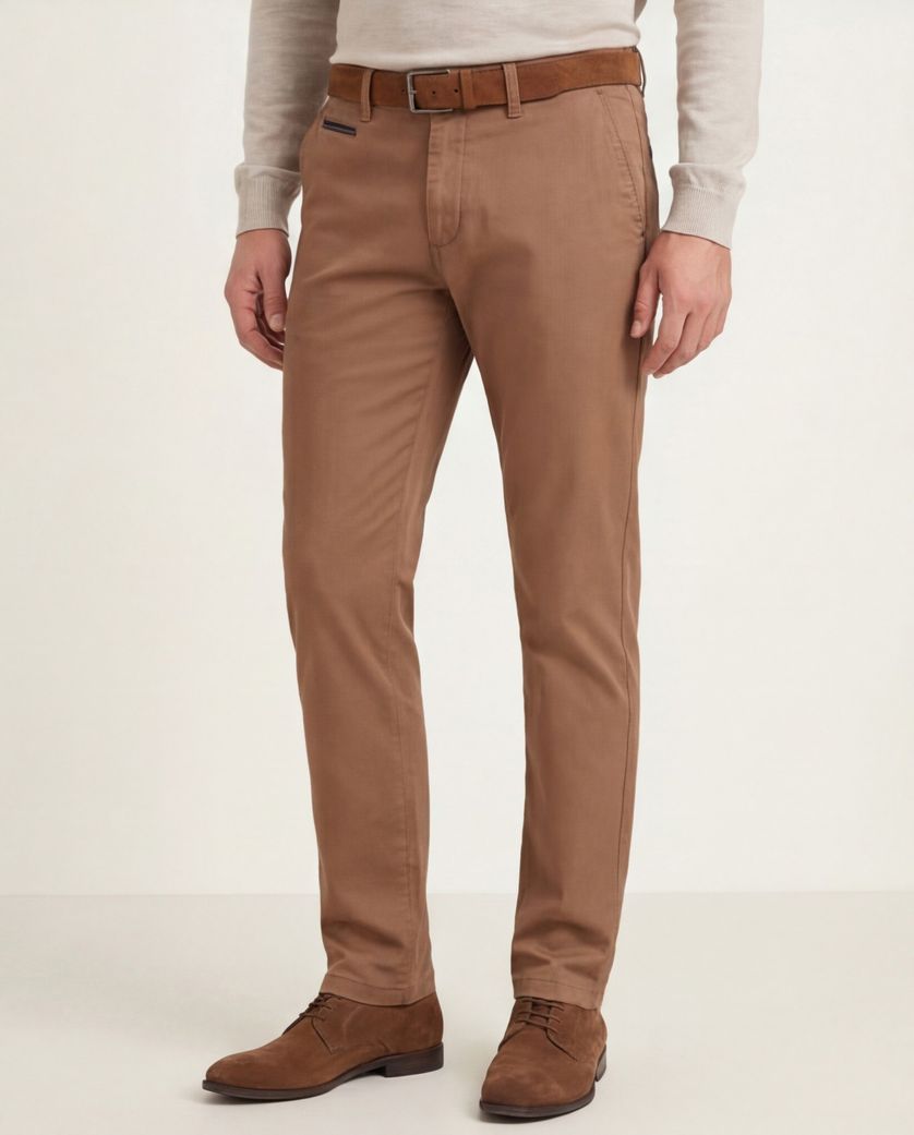 Gardeur BENNY-3 broek roestbruin effen katoen