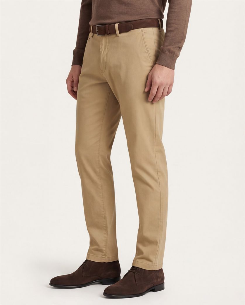 Gardeur Pantalon katoen lichtbruin