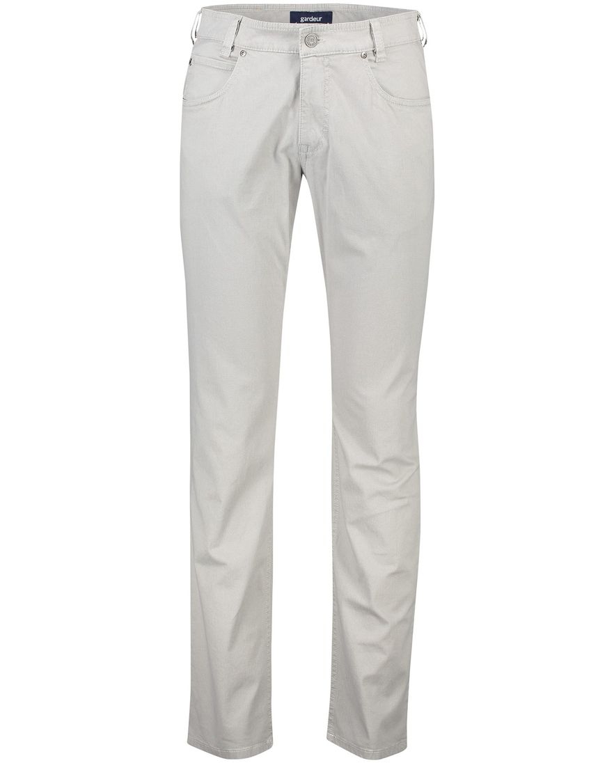 Gardeur 5-pocket broek katoen grijs effen