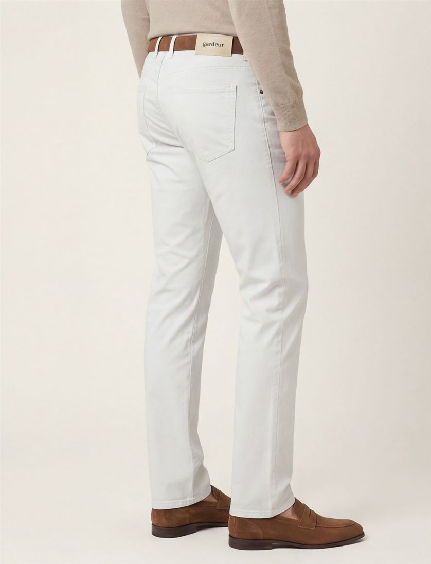 Gardeur Pantalon Bill wit katoen 5-pocket