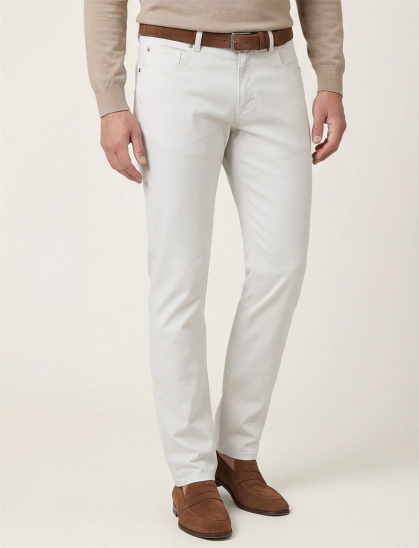 Gardeur Pantalon Bill wit katoen 5-pocket