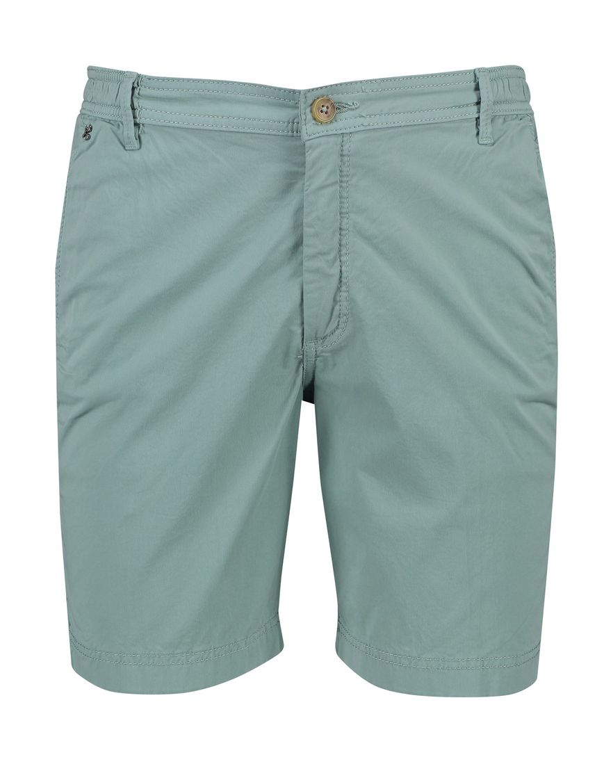 Gardeur korte broek groen effen katoen Jean Slim Fit