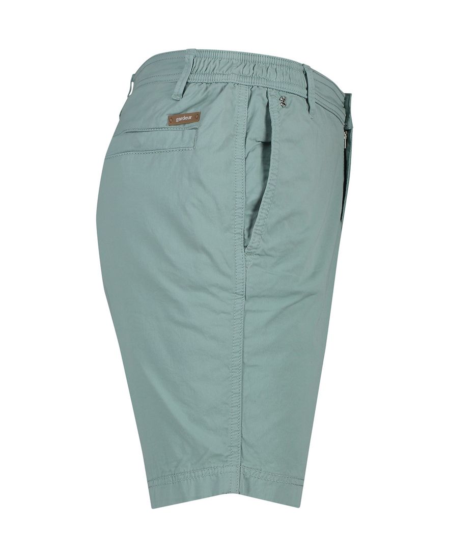 Gardeur korte broek groen effen katoen Jean Slim Fit